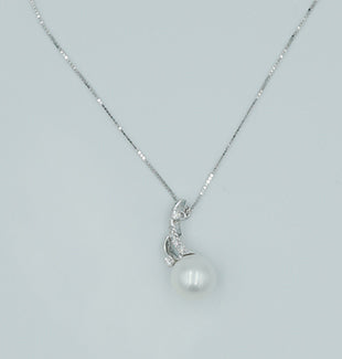 collana clesi perla in oro bianco - siciliano gioielli 