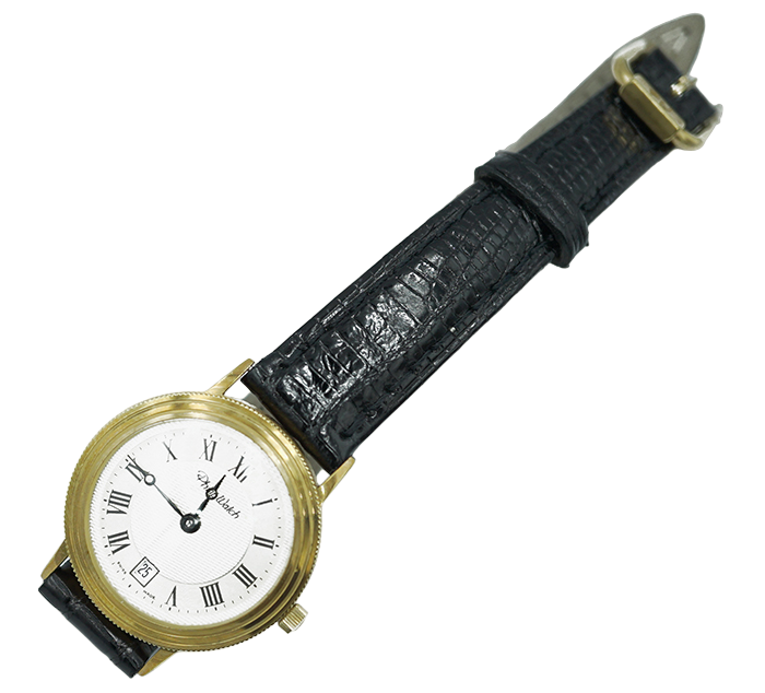 orologio in oro philip watch da donna  con cinturino nero - siciliano gioielli 