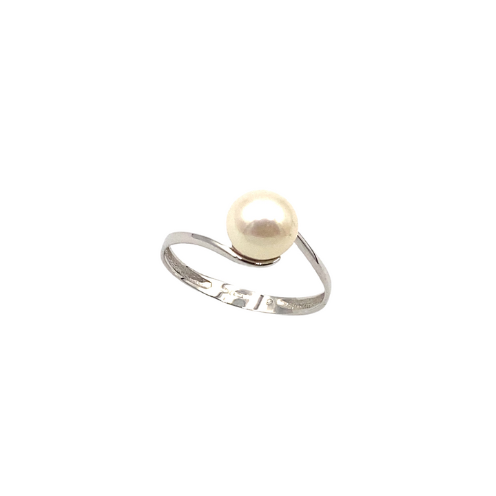 Anello con Perla Oro Bianco  Miluna