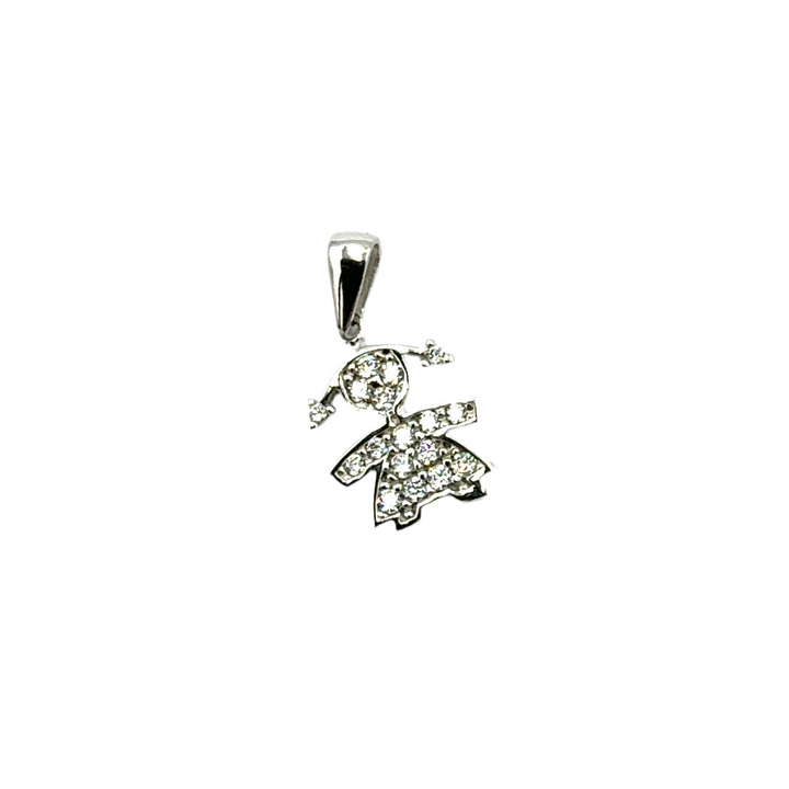 White Gold Zirconia Boy Pendant