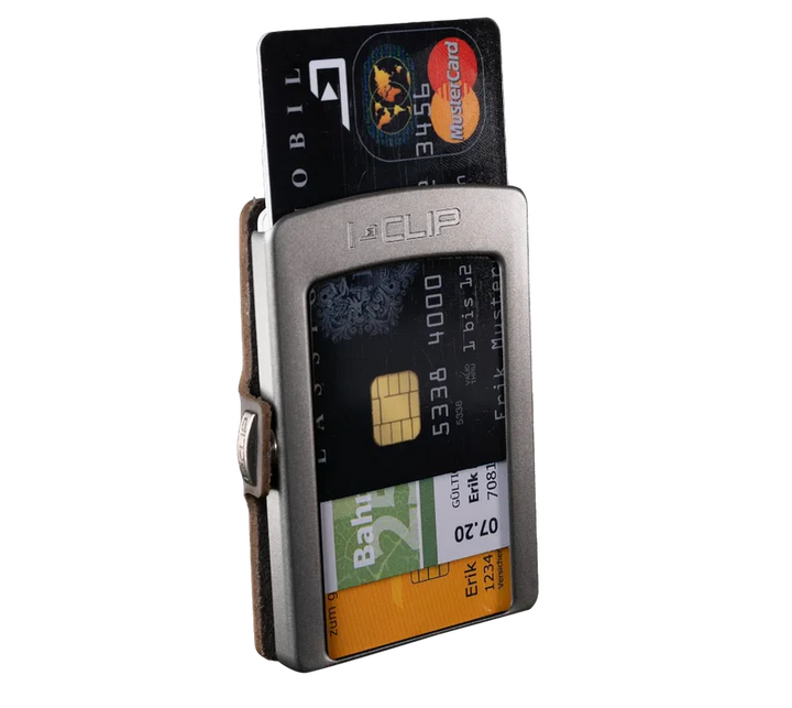 Portafoglio I-CLIP Original Silver per Apple AirTag Nero