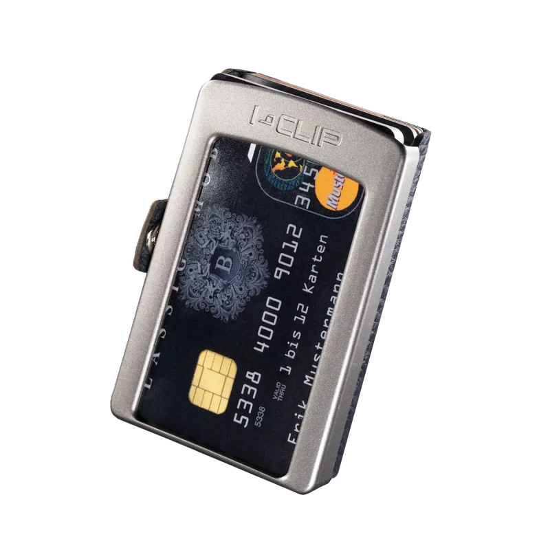 Portafoglio I-CLIP MAX Original Pure Silver Pelle Martellata