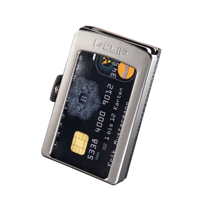 Portafoglio I-CLIP MAX Original Pure Silver Pelle Martellata