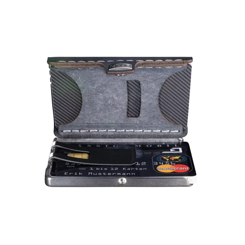 Portafoglio I-CLIP MAX Original Pure Silver Pelle Martellata