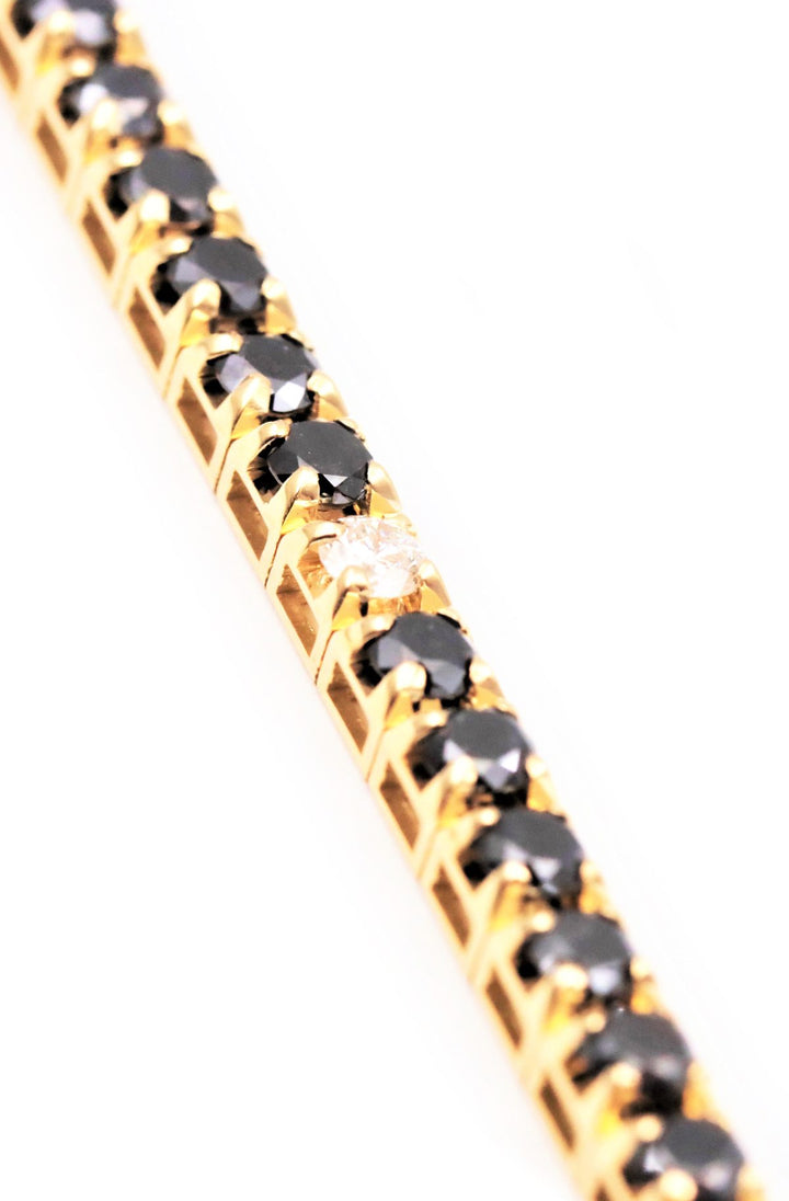 Bracciale Tennis Argento Zirconi Bianchi e Neri 2 mm