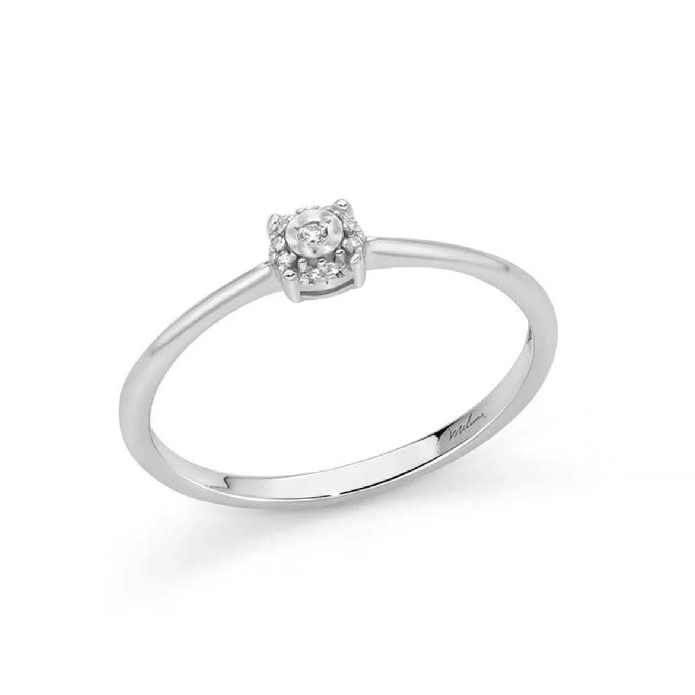 Miluna Solitaire Ring in White Gold