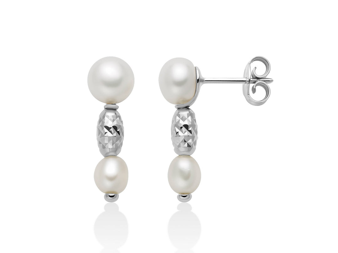 Orecchini Miluna Argento Perla Oriente