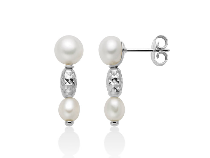 Orecchini Miluna Argento Perla Oriente