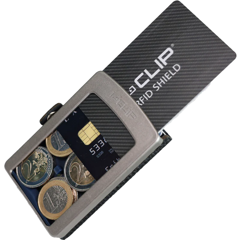 Portafoglio I-CLIP MAX Original Pure Silver Pelle Martellata