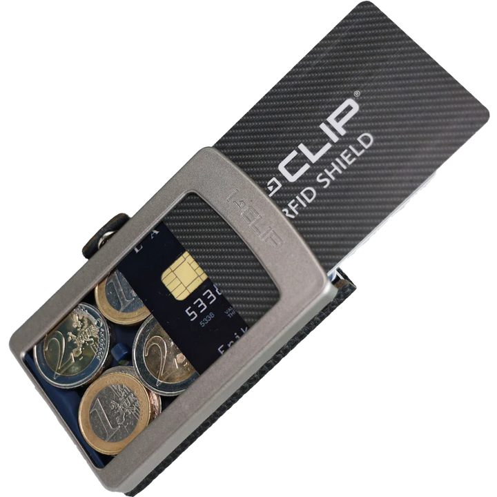 Portafoglio I-CLIP MAX Original Pure Silver Pelle Martellata