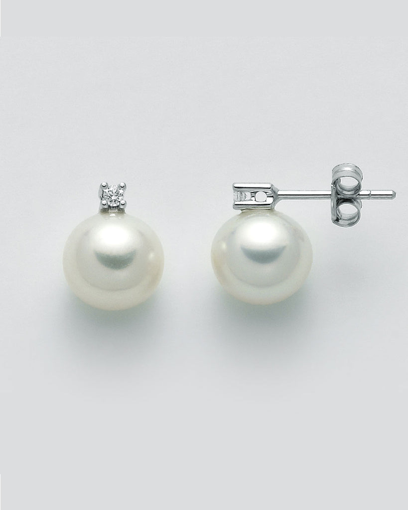 Orecchini Miluna Perle e Diamanti in oro bianco  - siciliano gioielli 