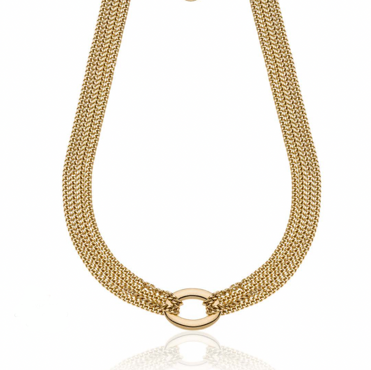 collana maglia groumetta unoaerre bronzo dorato collezione infinity - siciliano gioielli