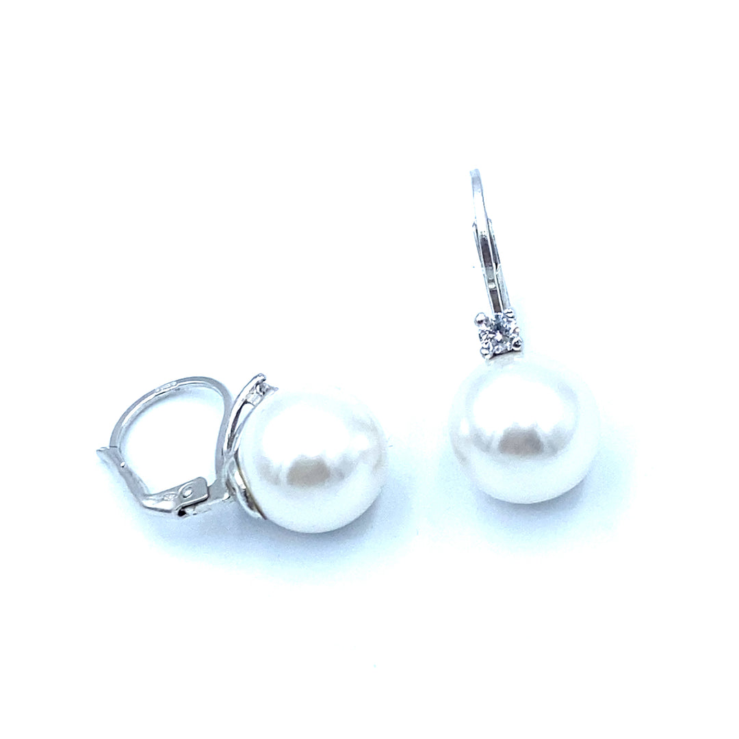 Orecchini  Argento Perla 12 mm