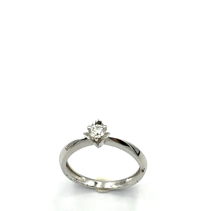 Miluna Solitaire Ring in White Gold