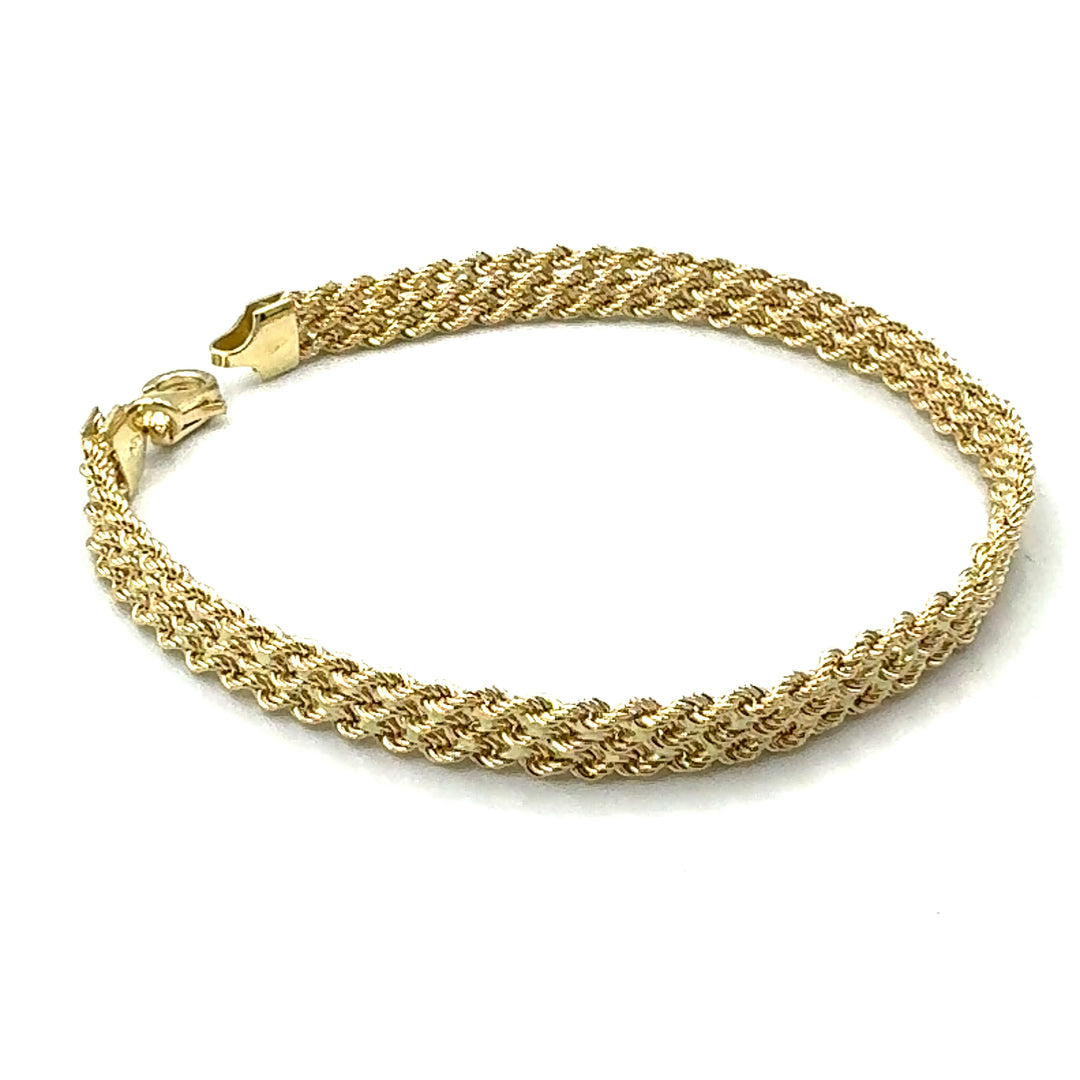 Bracciale Fune Oro Giallo 3 Fili