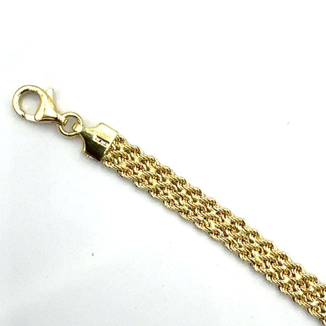 Bracciale Fune Oro Giallo 3 Fili