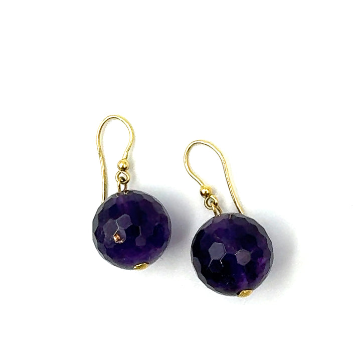 Rajola Gold Amethyst Earrings