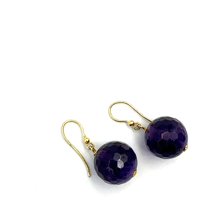 Rajola Gold Amethyst Earrings