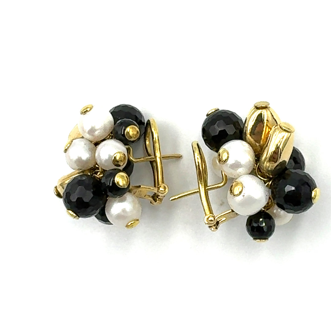 Rajola Gold and Onyx Earrings