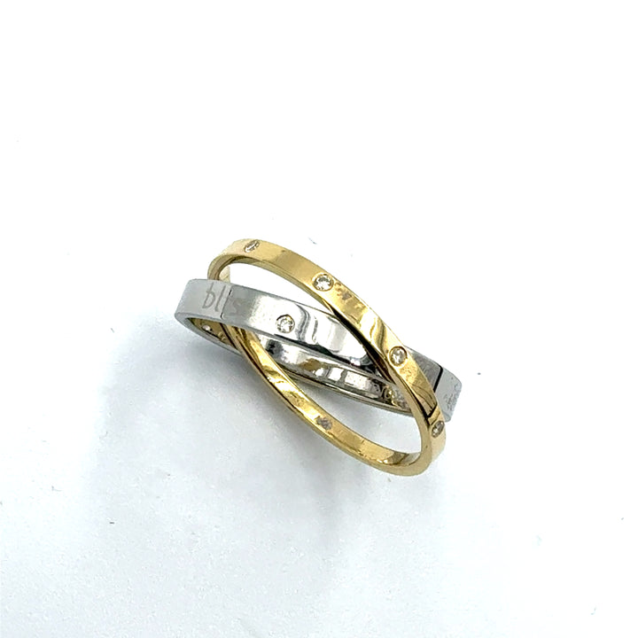 Anello Bliss Two You Acciaio Oro