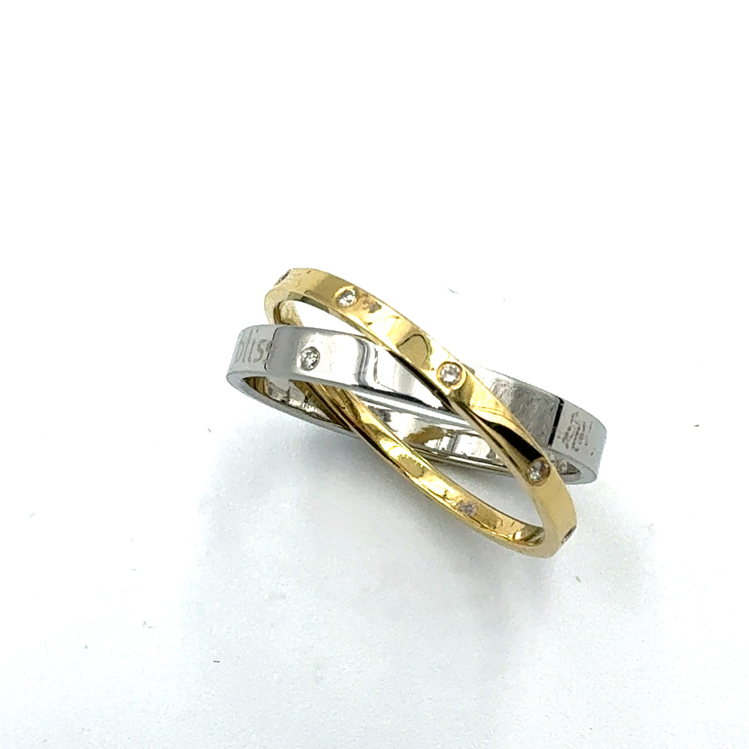 Anello Bliss Two You Acciaio Oro