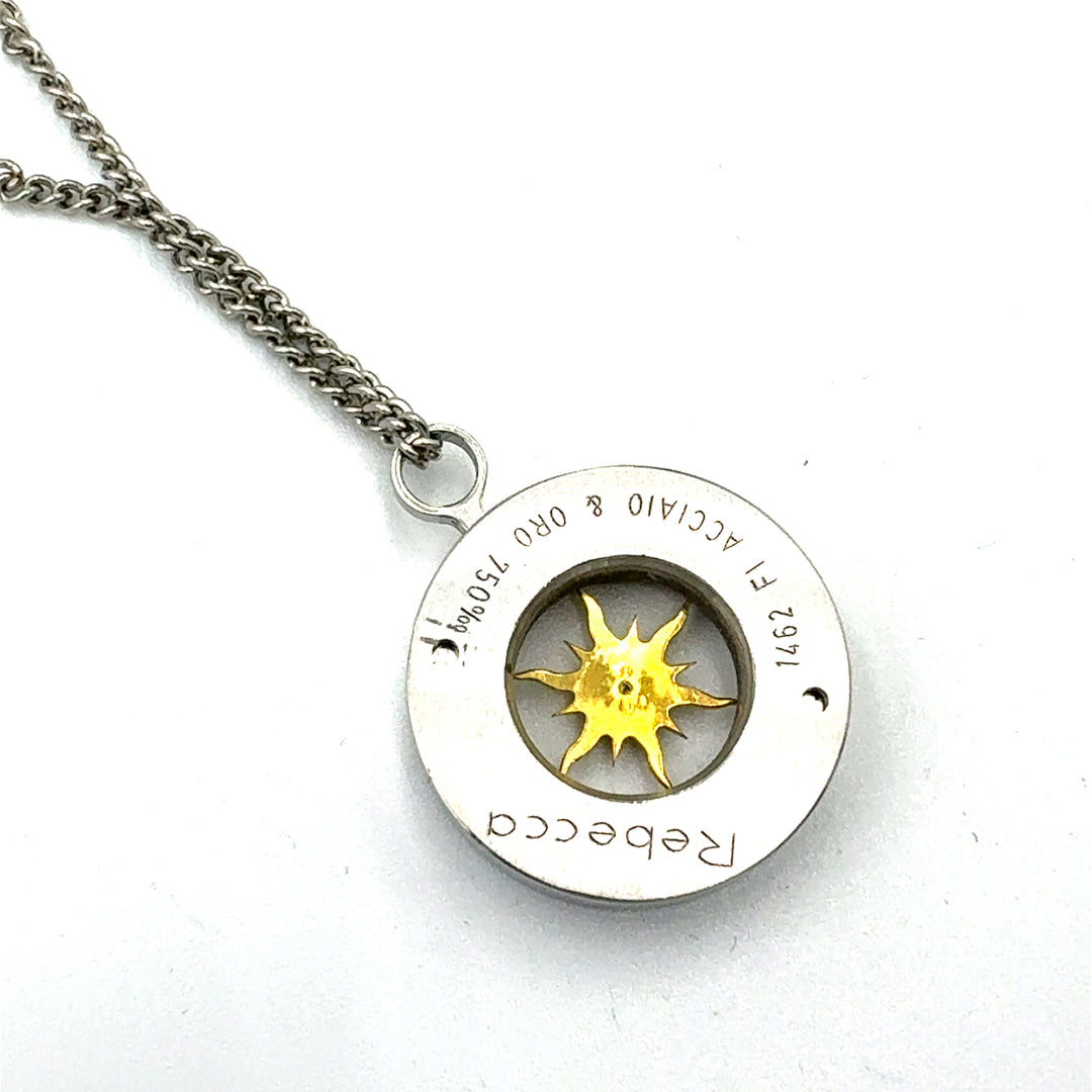 Compass Rose Pendant with Diamond