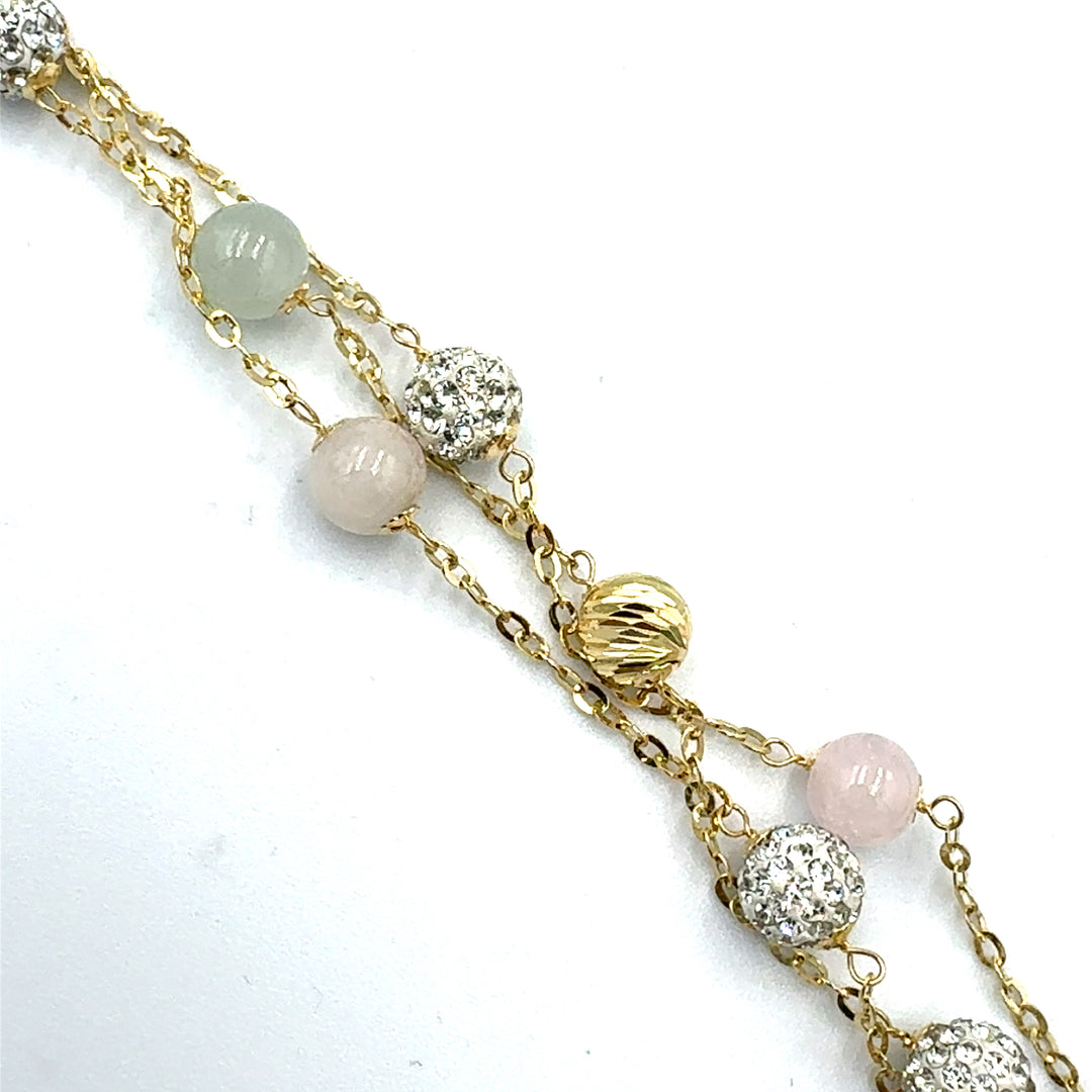 Three Strands Bracelet with Beads