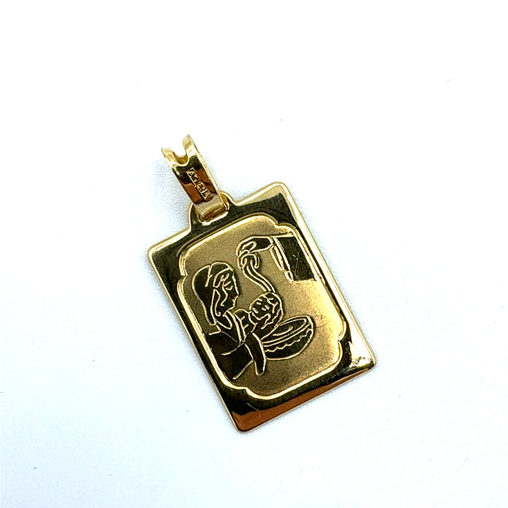 Baptismal Font Pendant in Yellow Gold