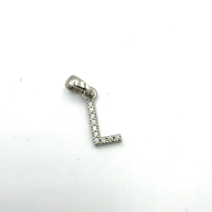 Letter Pendant in White Gold Block Letters