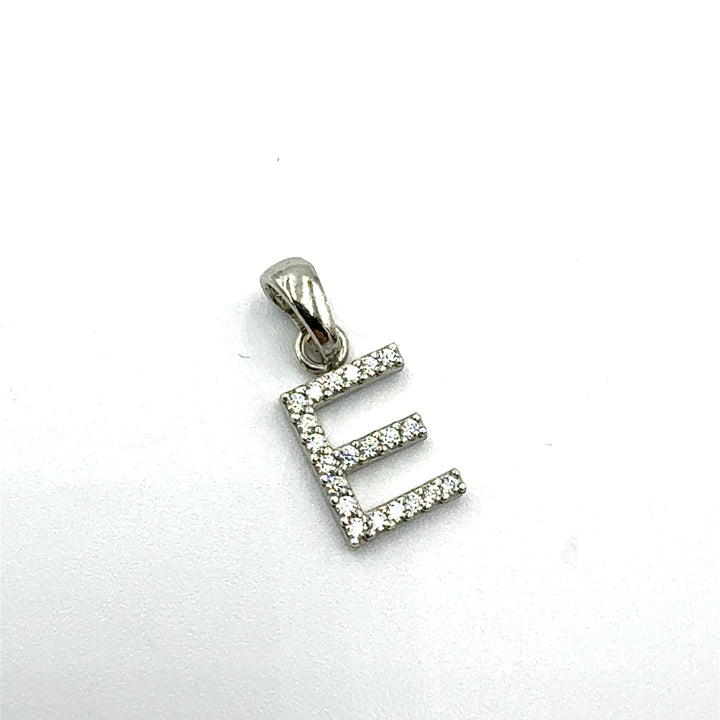 Letter Pendant in White Gold Block Letters