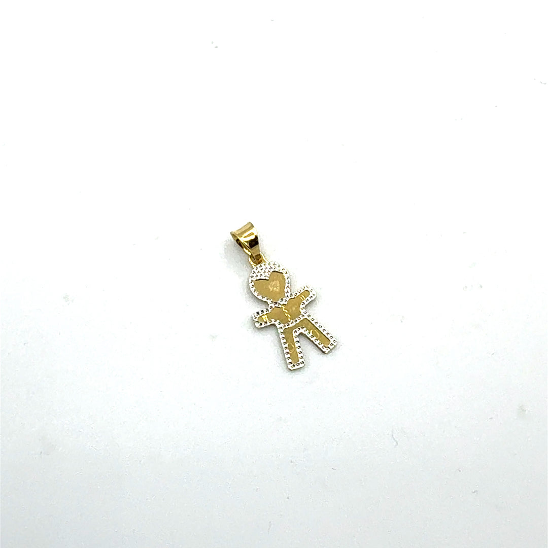 White Gold Zirconia Boy Pendant