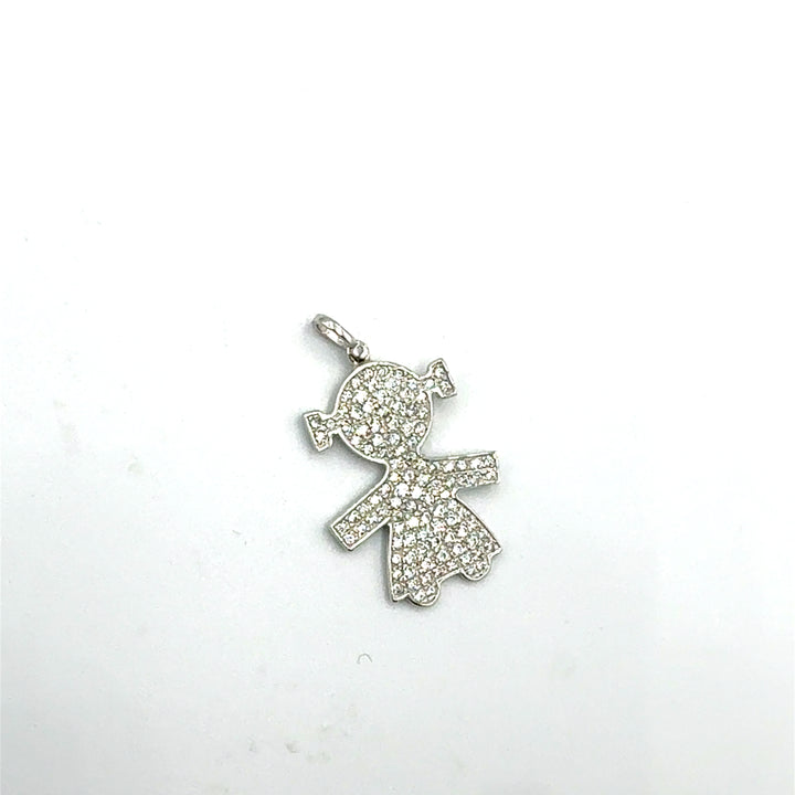 White Gold Zirconia Boy Pendant