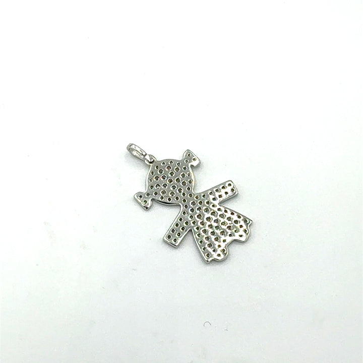 White Gold Zirconia Boy Pendant