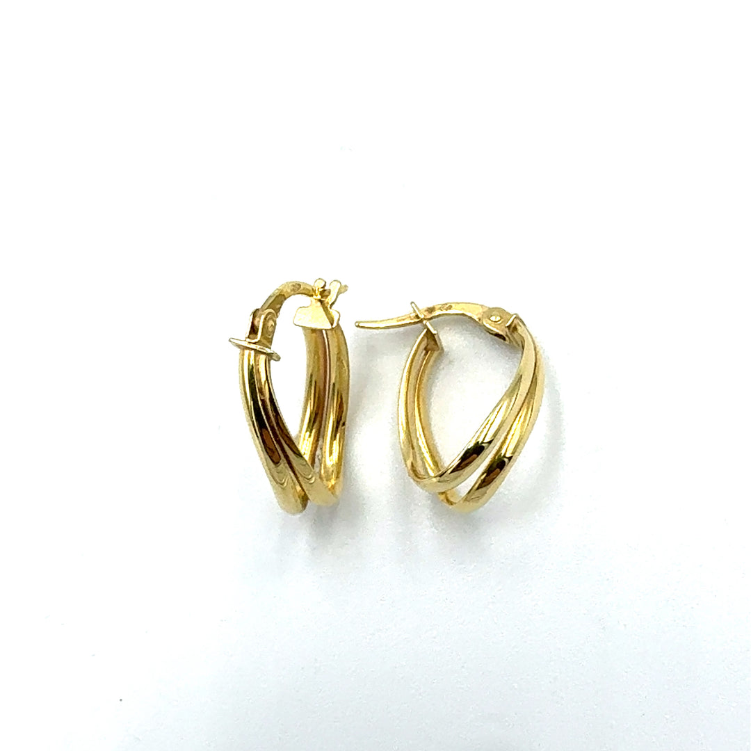 Square Yellow Gold Hoop Earrings