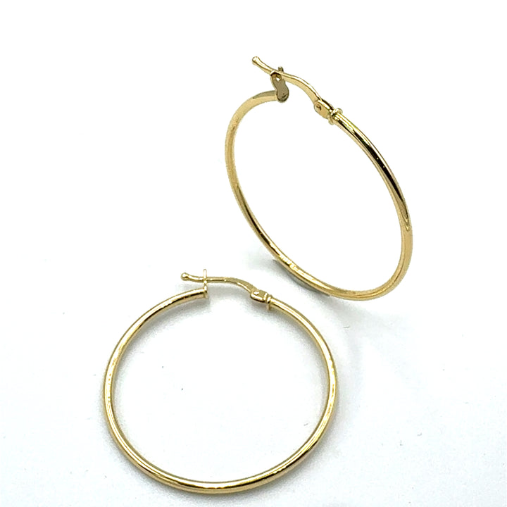 Square Yellow Gold Hoop Earrings