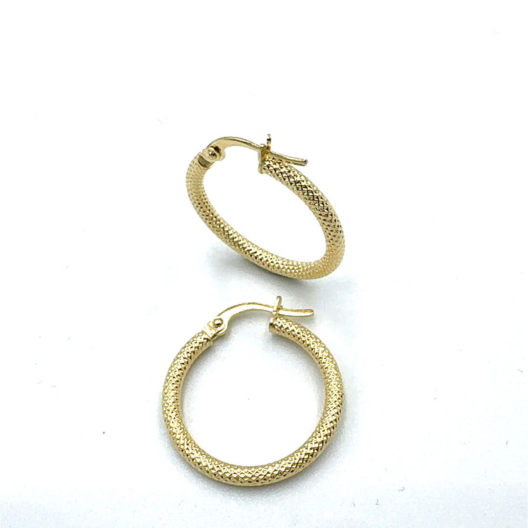 Square Yellow Gold Hoop Earrings