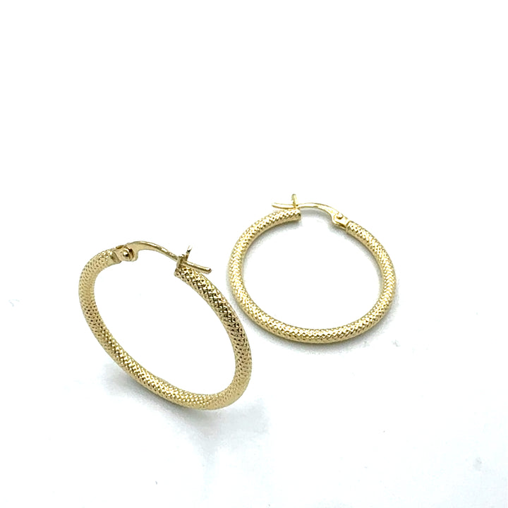 Square Yellow Gold Hoop Earrings