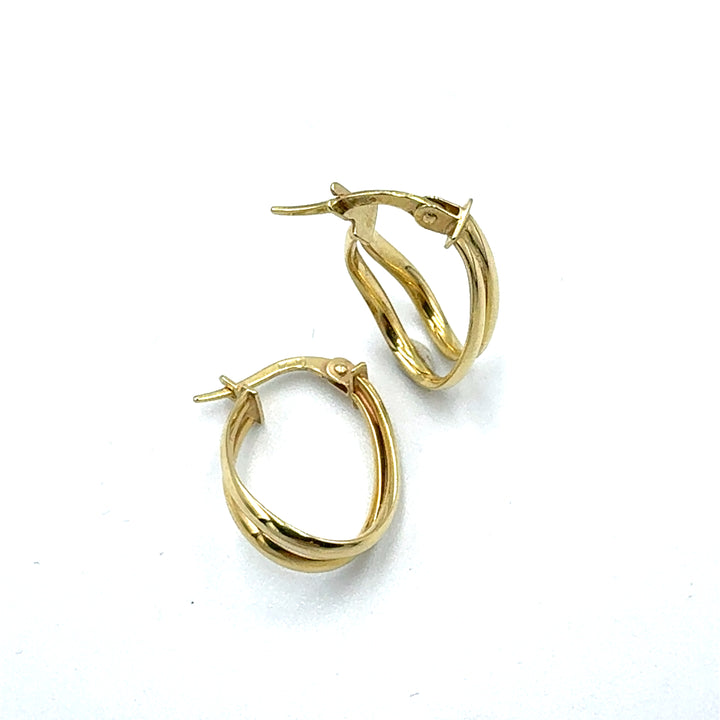 Square Yellow Gold Hoop Earrings