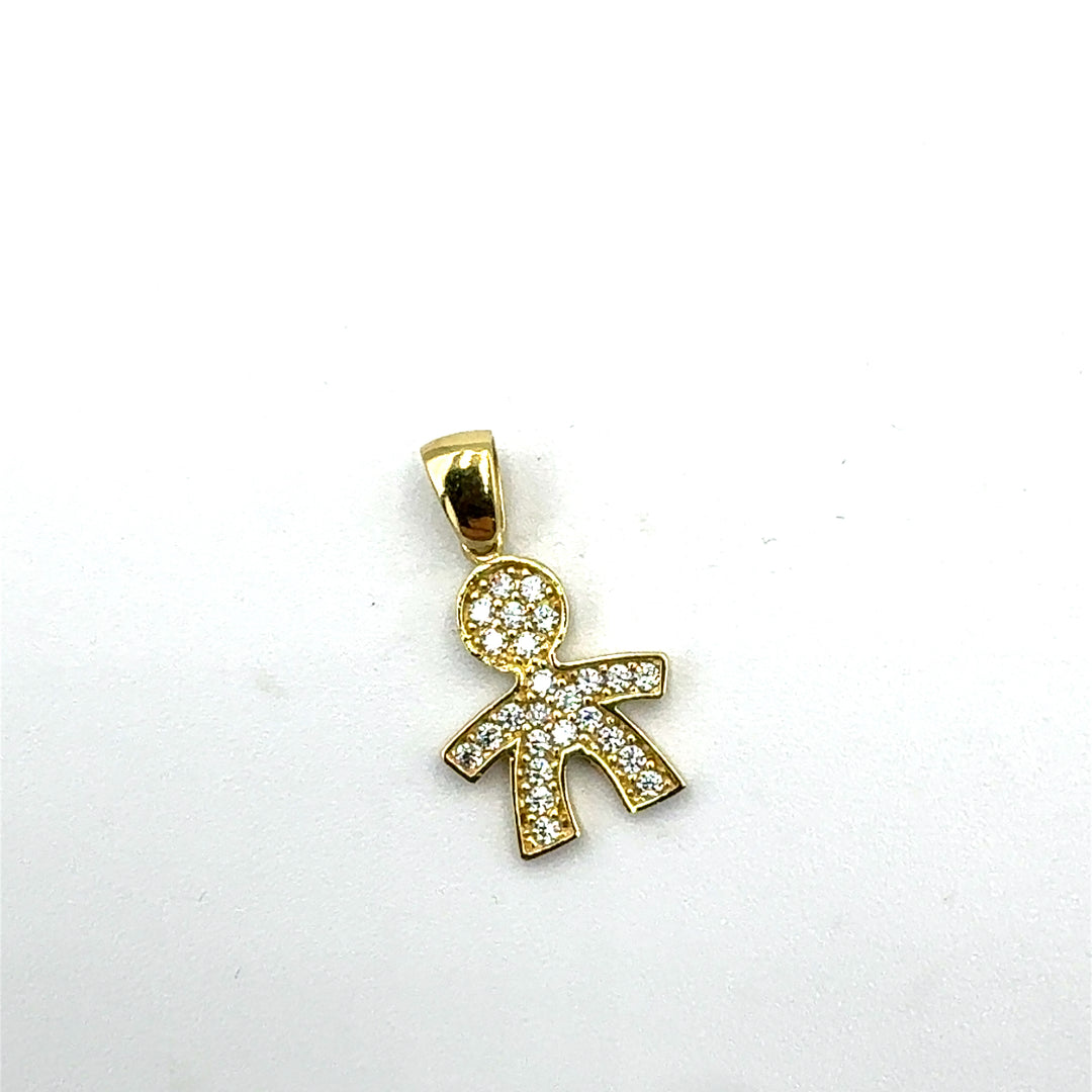 White Gold Zirconia Boy Pendant