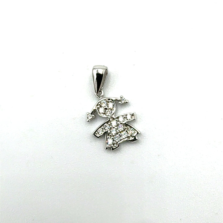 White Gold Zirconia Boy Pendant