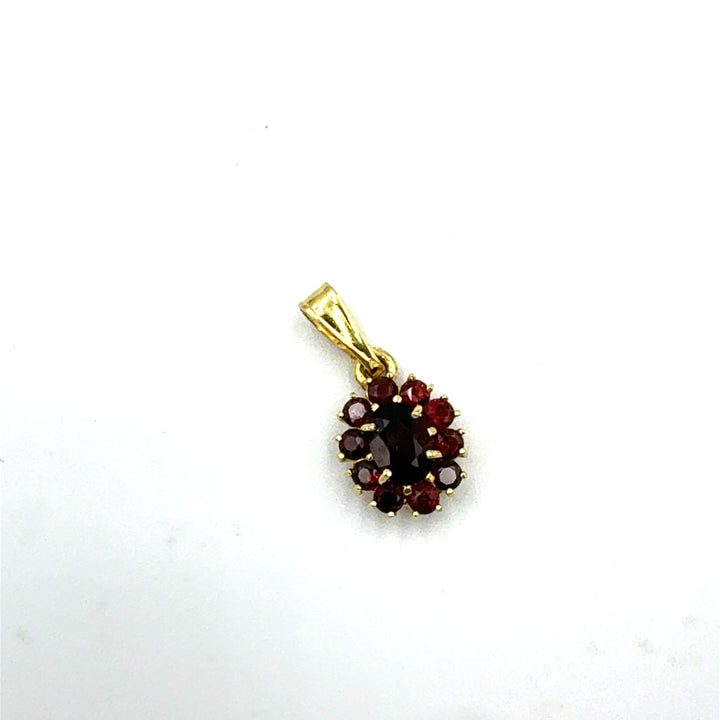 Red Zircon Oval Pendant