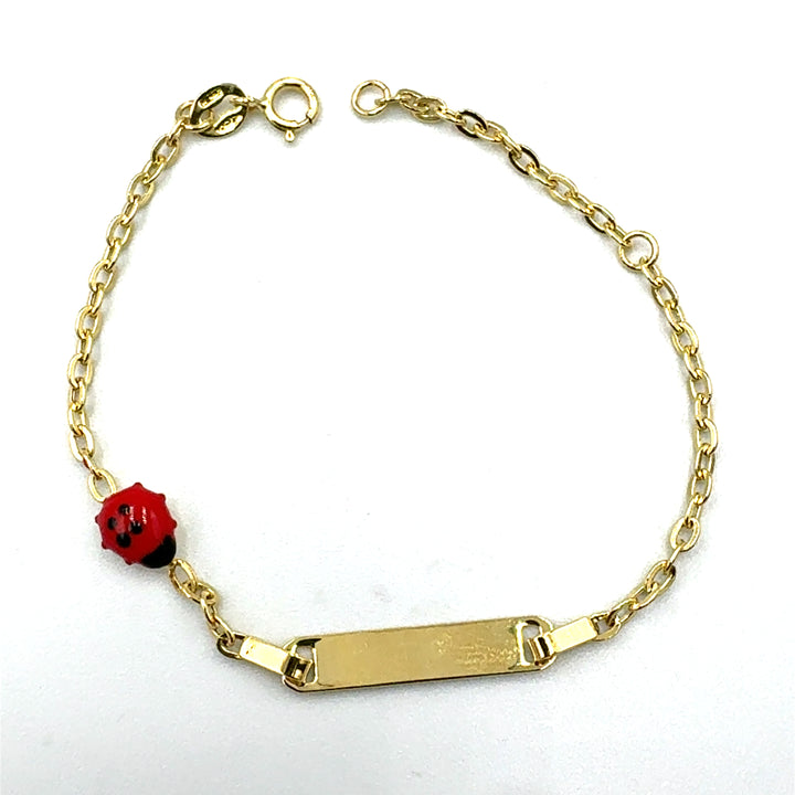 Bracciale Oro Giallo Bimba Targhetta Coccinella