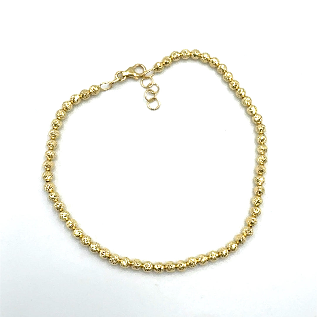 Bracciale Sfere Vuote Oro Giallo 3mm