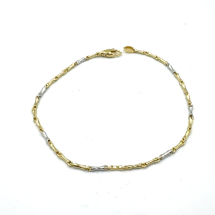 Bracciale Tubolare Bicolore Alternato