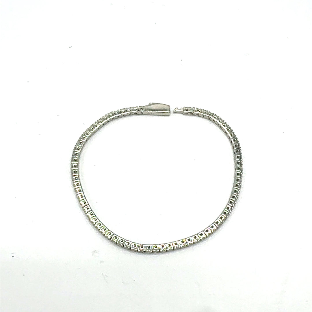 Bracciale Tennis Argento Zirconi Bianchi 2 mm