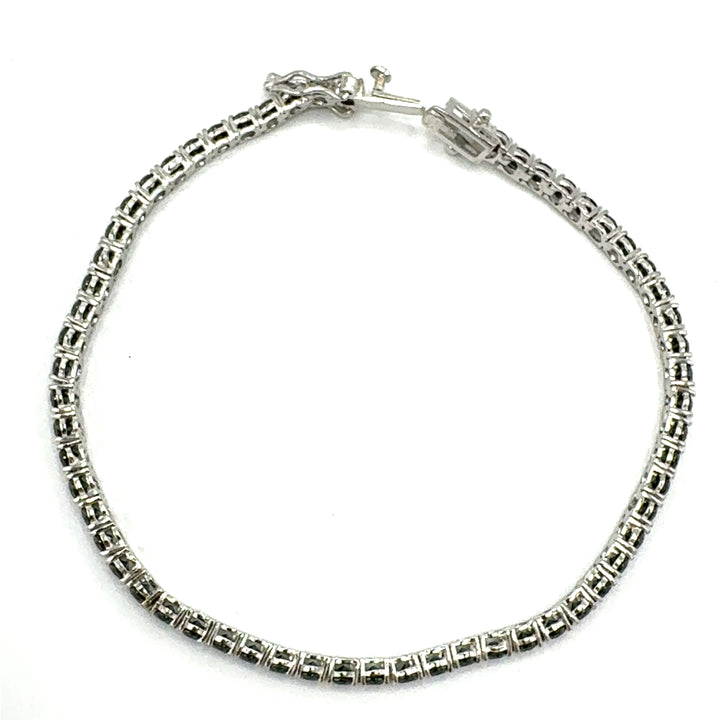 Bracciale Tennis Argento Zirconi Neri 3 mm