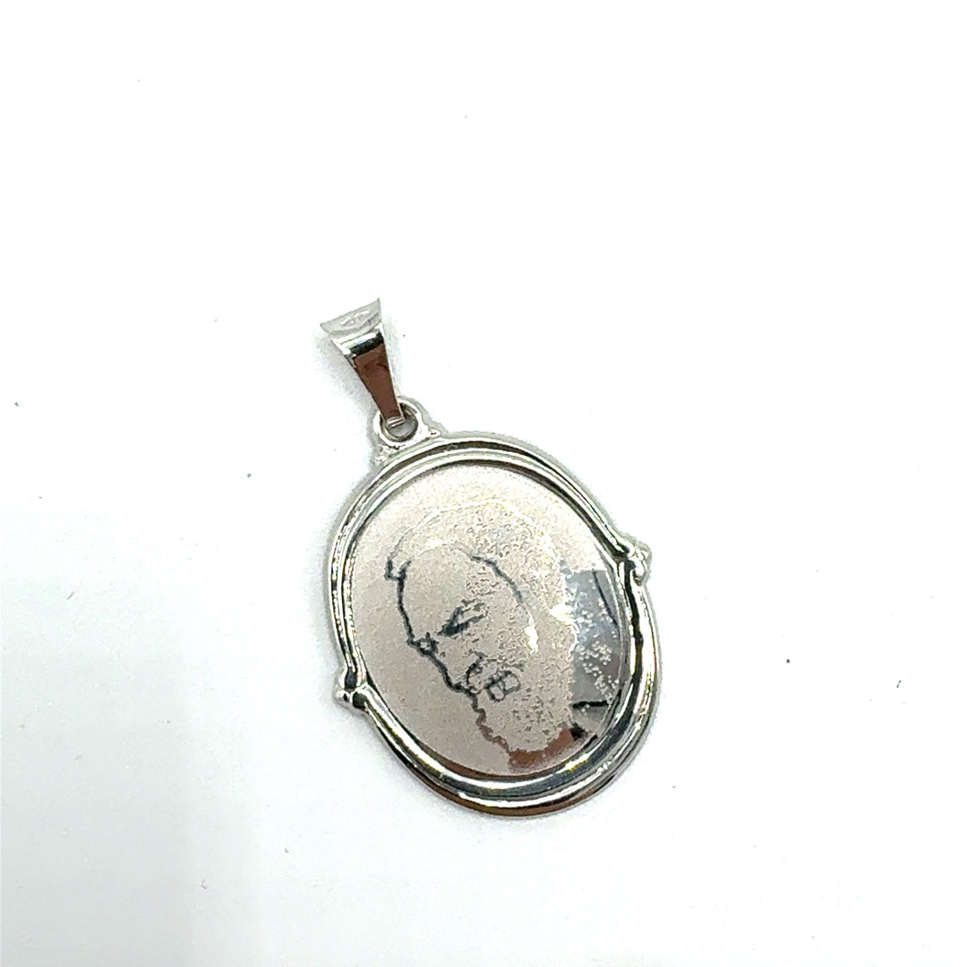 Pendente San Pio Oro Bianco