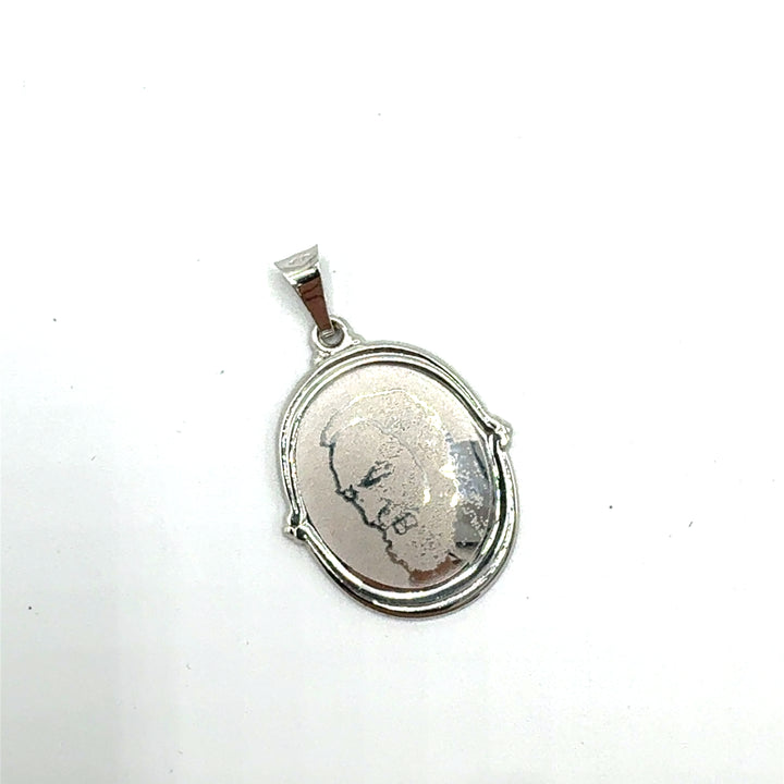 Pendente San Pio Oro Bianco