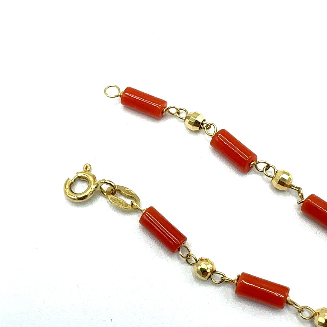Bracciale Oro Giallo e Pasta di Corallo