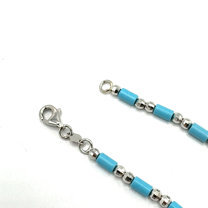 Bracciale Oro Bianco e Pasta di Turchese